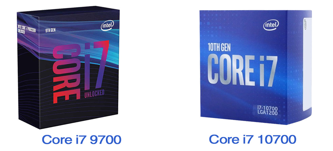 Core i7 9700 vs Core i7 10700